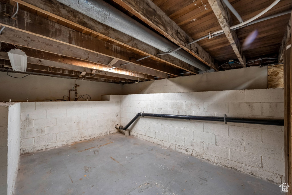 View of unfinished below grade area