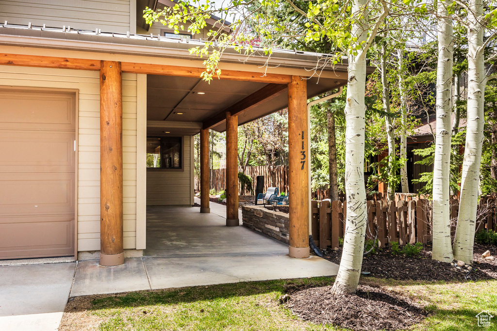 View of patio / terrace featuring fence