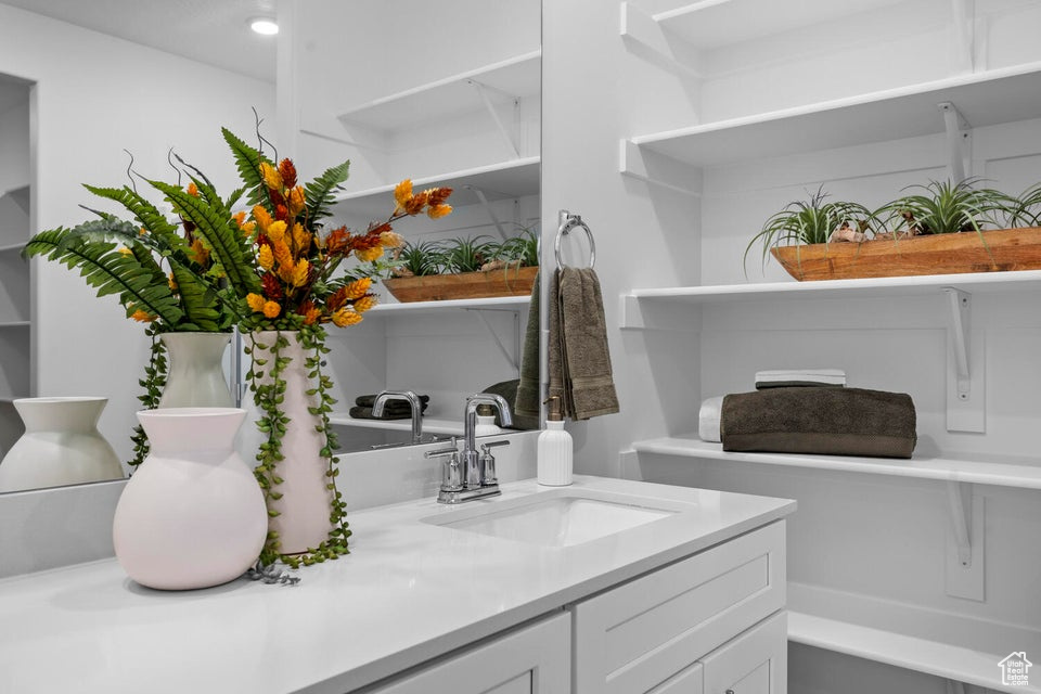 Bathroom featuring vanity