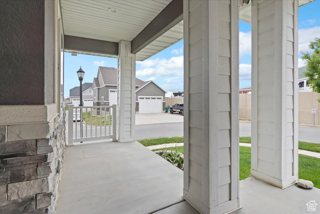 View of patio with a residential view