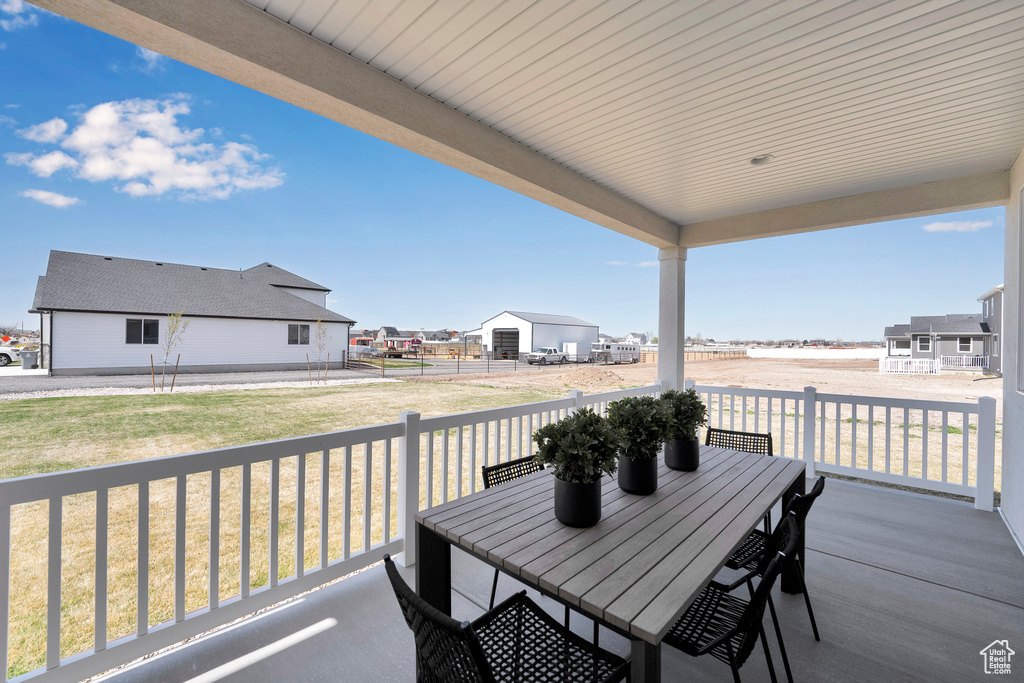 Balcony with outdoor dining space