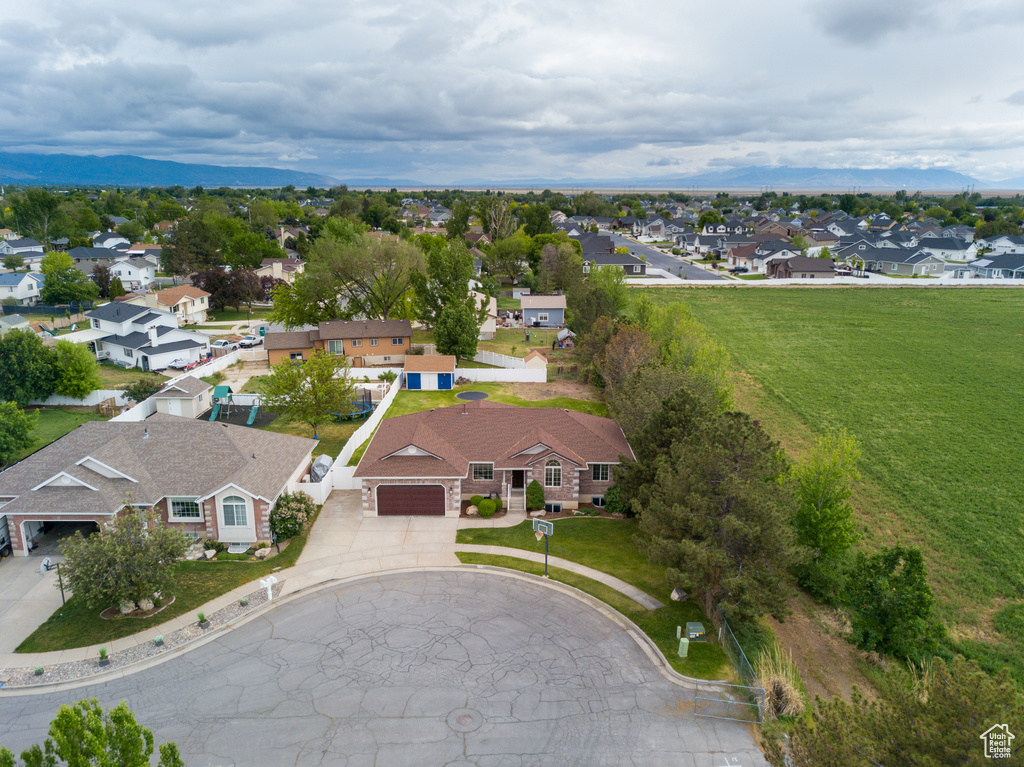 Aerial view of residential area