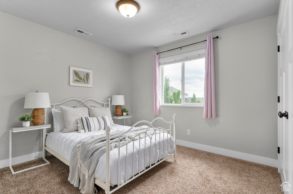 Bedroom featuring baseboards and carpet floors