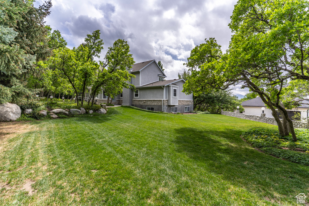 View of grassy yard