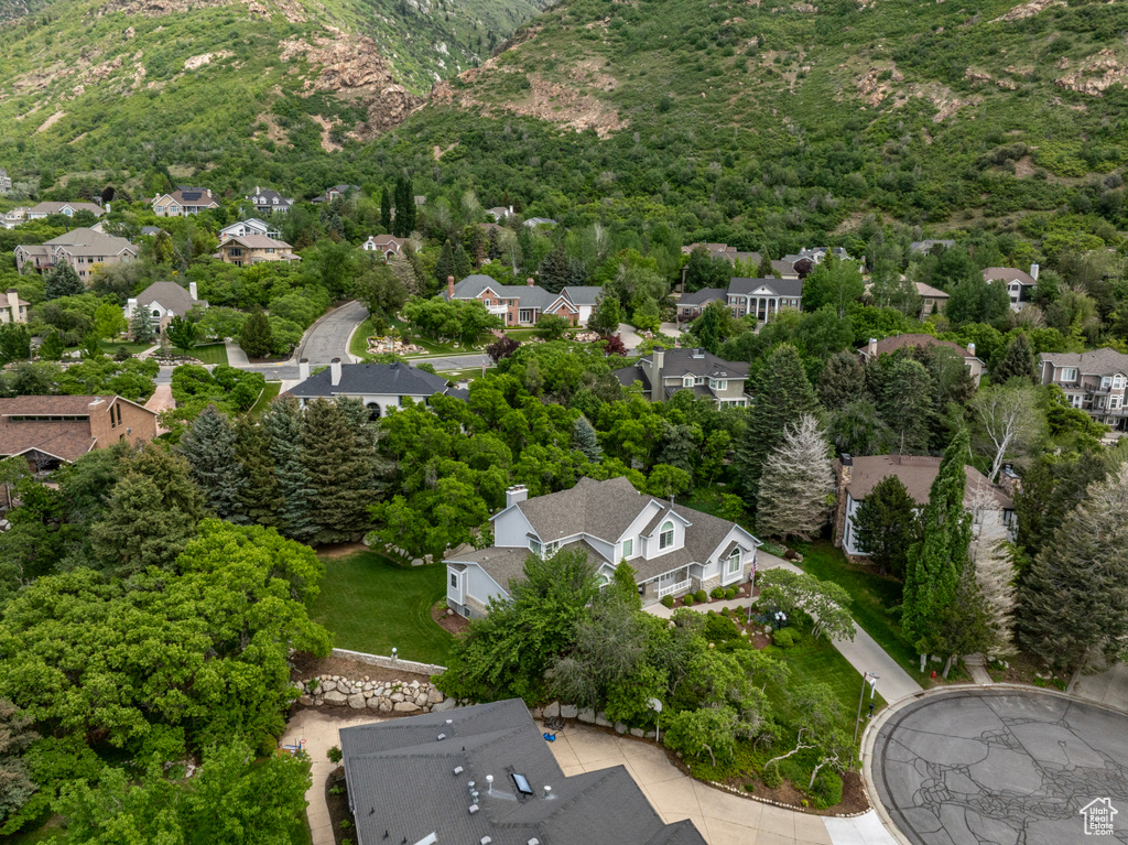 Aerial view of residential area
