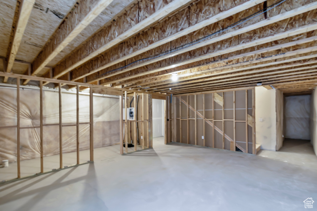 View of unfinished basement