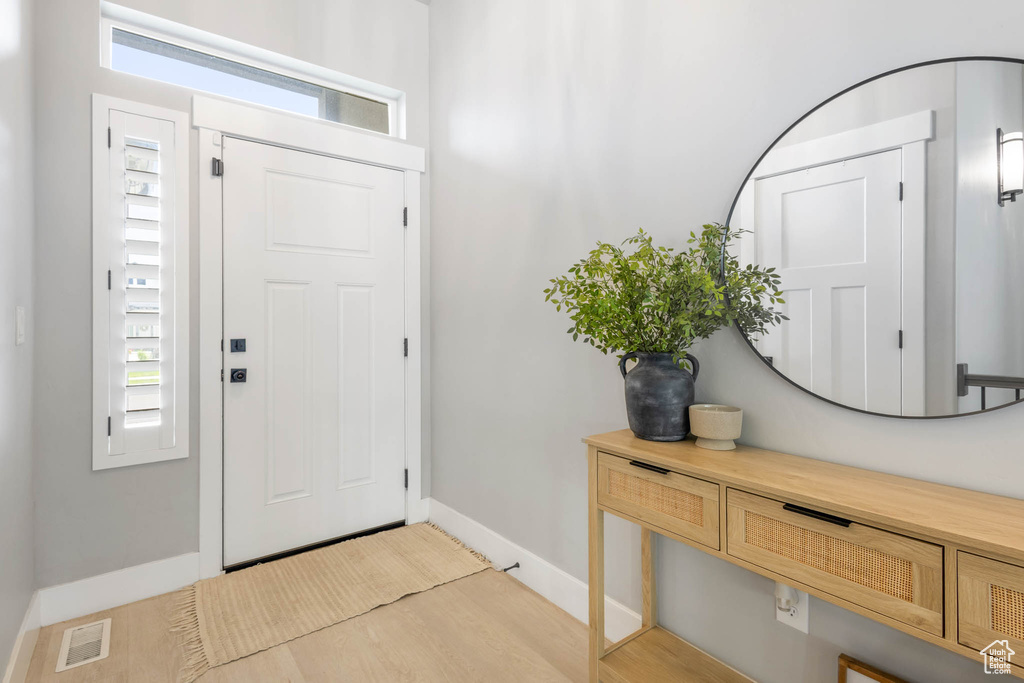 Foyer entrance featuring baseboards and healthy amount of natural light