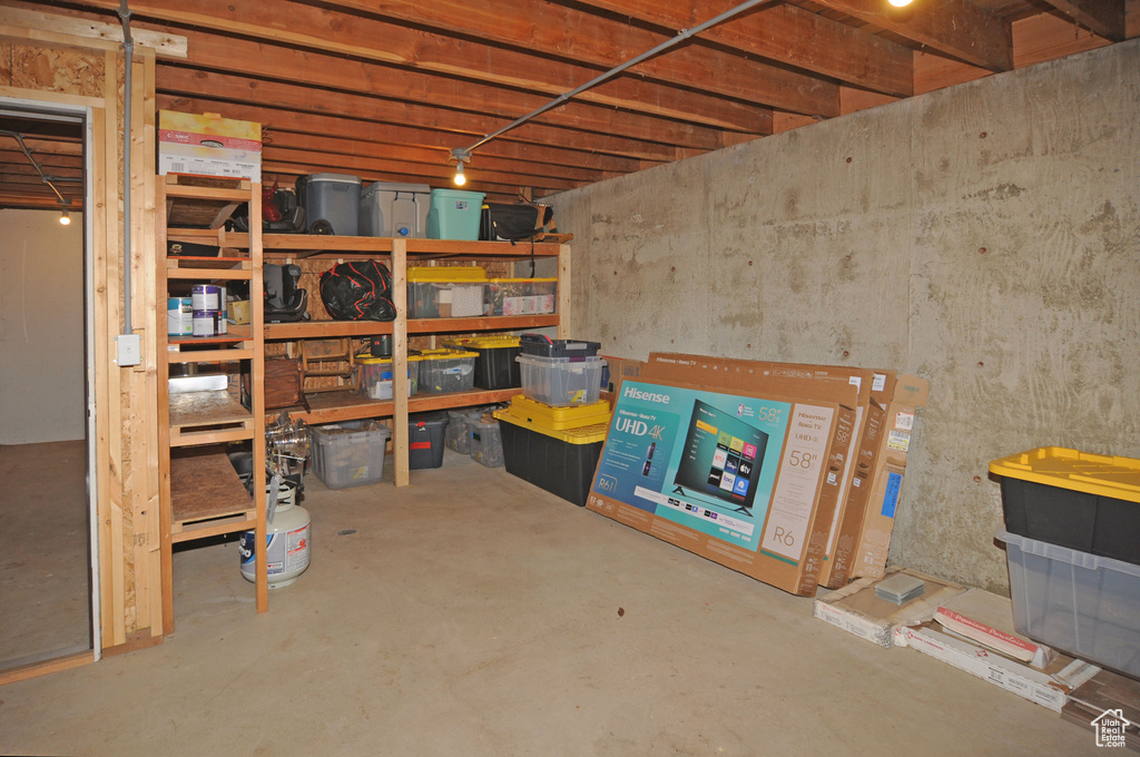View of below grade area