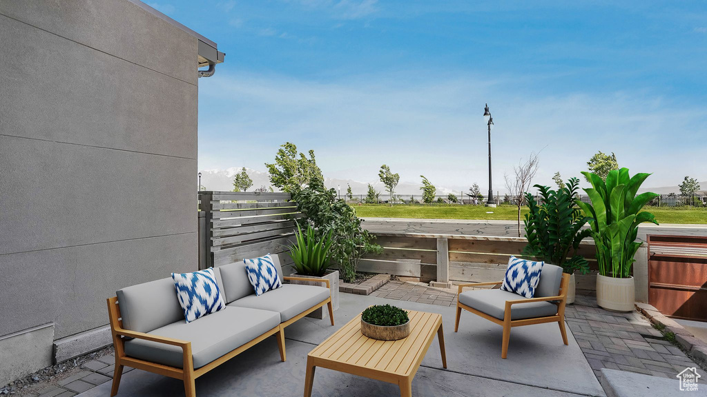 View of patio / terrace with an outdoor living space