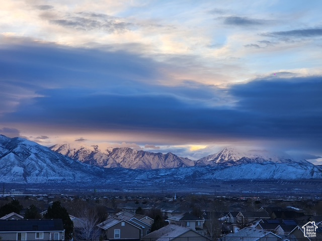 Mountain view with nearby suburban area