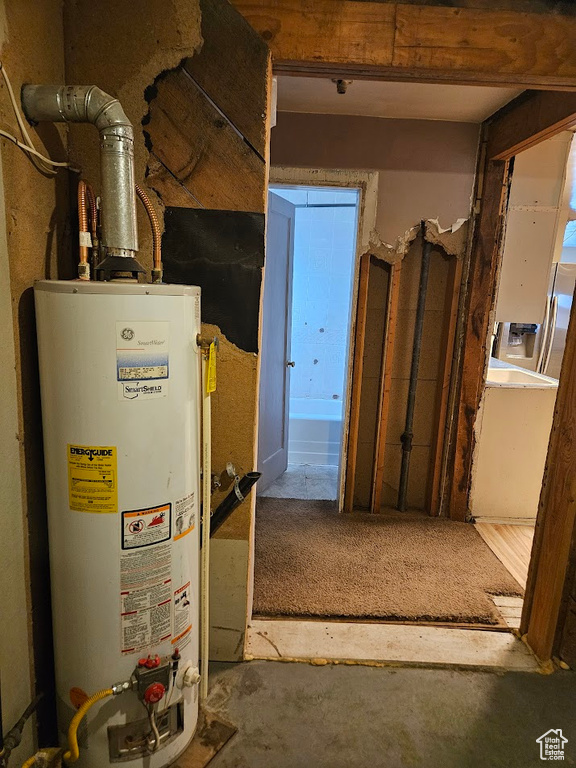 Utility room with gas water heater