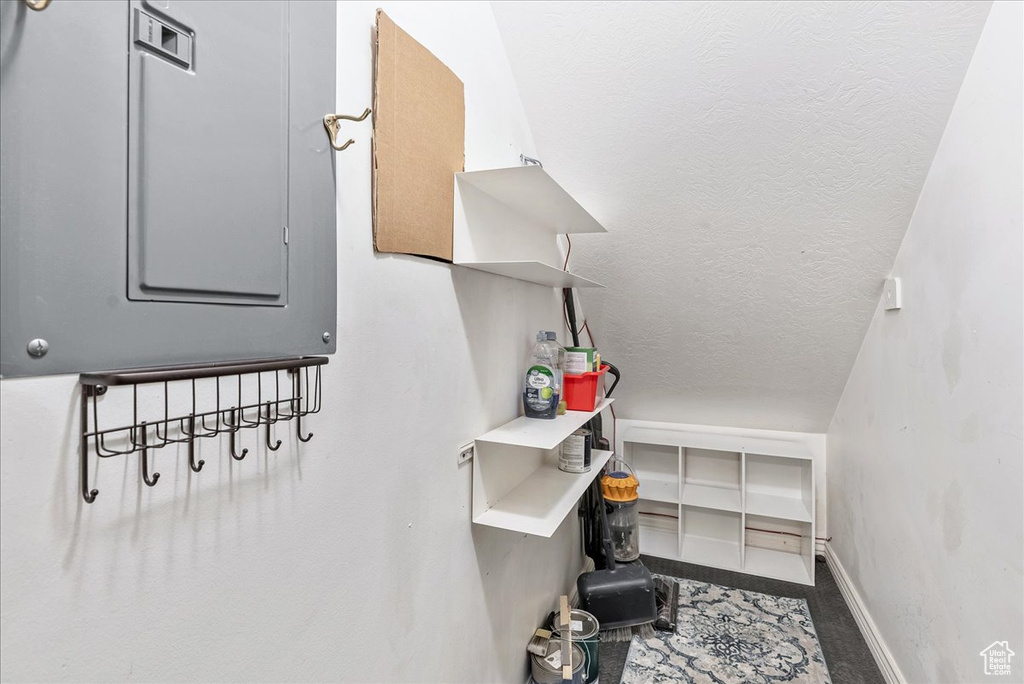Interior space featuring electric panel