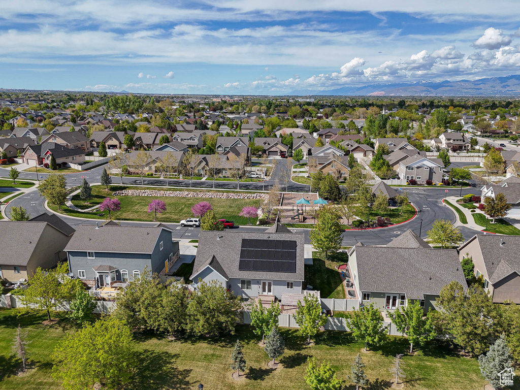 Aerial perspective of suburban area