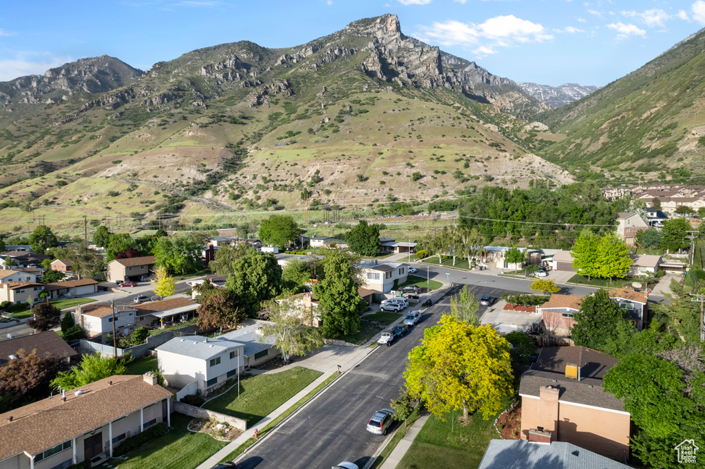 Mountain view featuring nearby suburban area