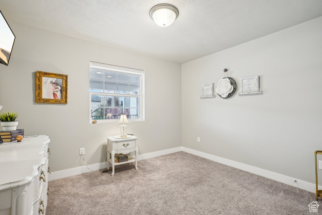 Office space featuring carpet and baseboards