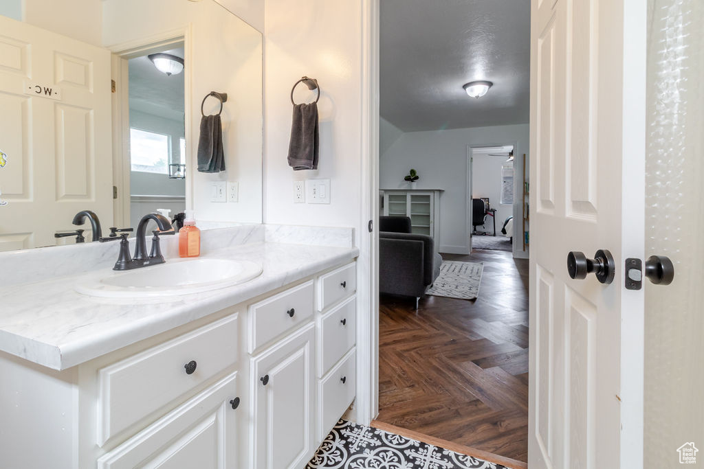 Bathroom featuring vanity