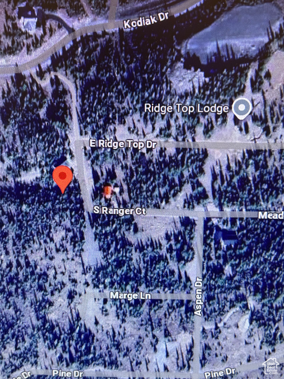 Aerial map of property and surrounding area