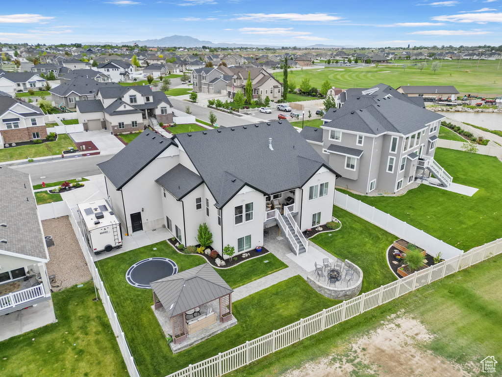 Aerial view of residential area