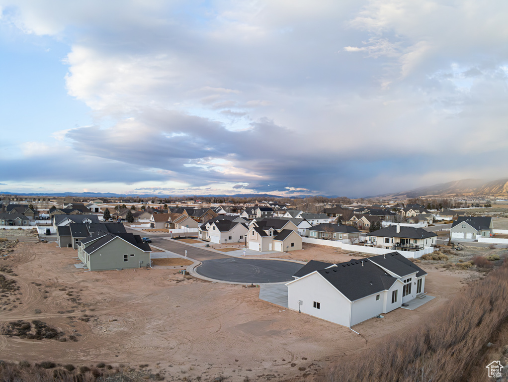 Aerial perspective of suburban area