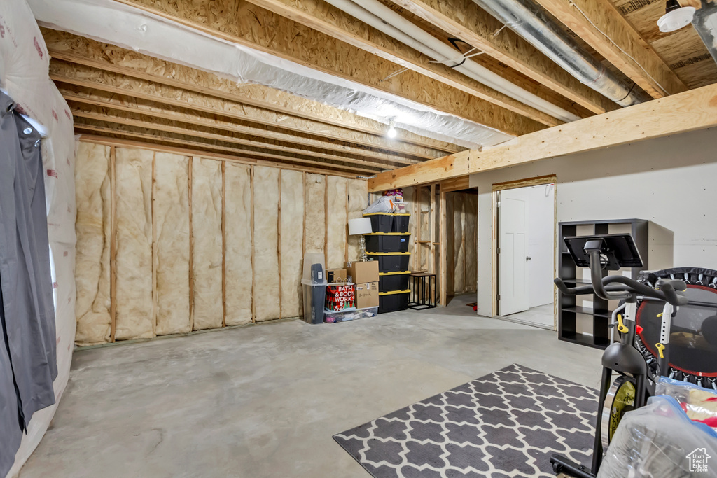 View of unfinished basement