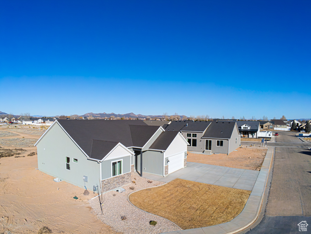 Aerial view of residential area