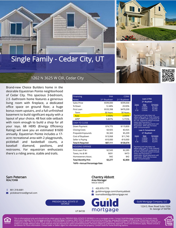 Photo 2 for MLS #2085446 at 1262 N 3625 W Cir