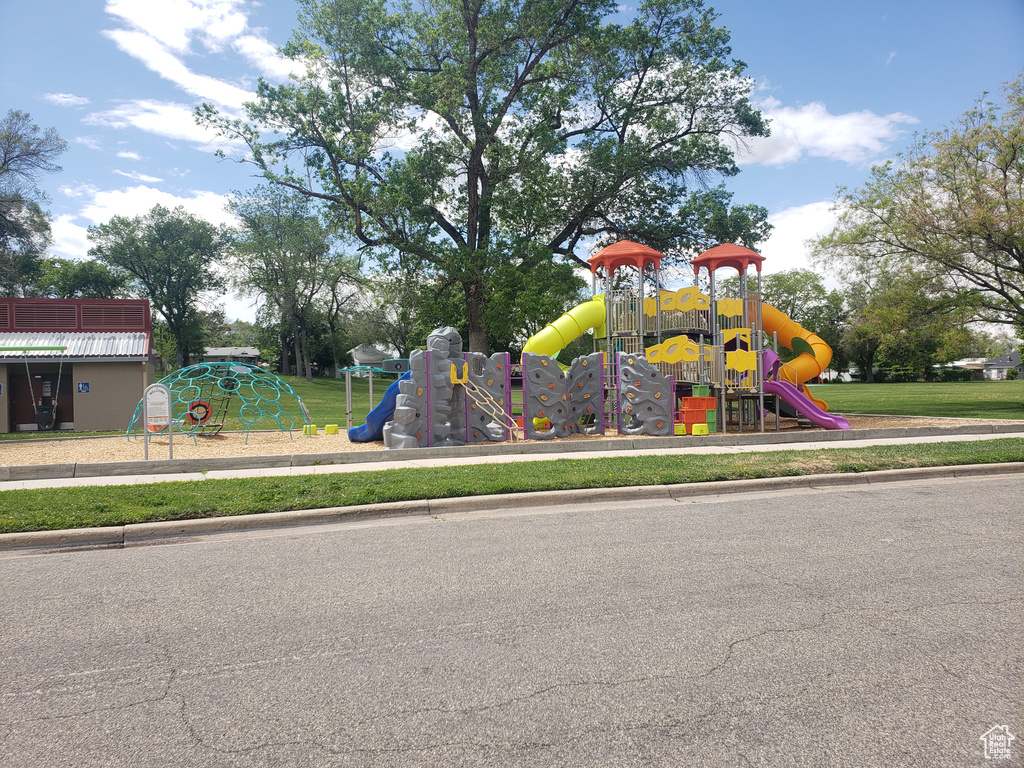 Communal playground with a yard