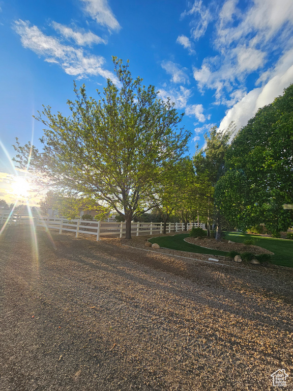 View of yard with fence