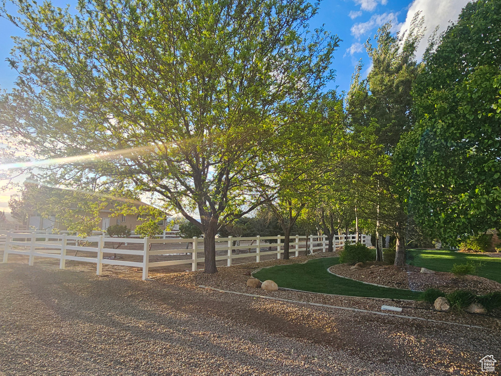 View of yard with fence