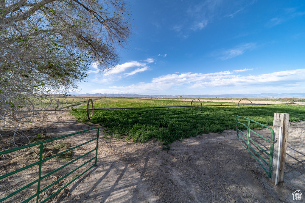 View of yard featuring a view of countryside
