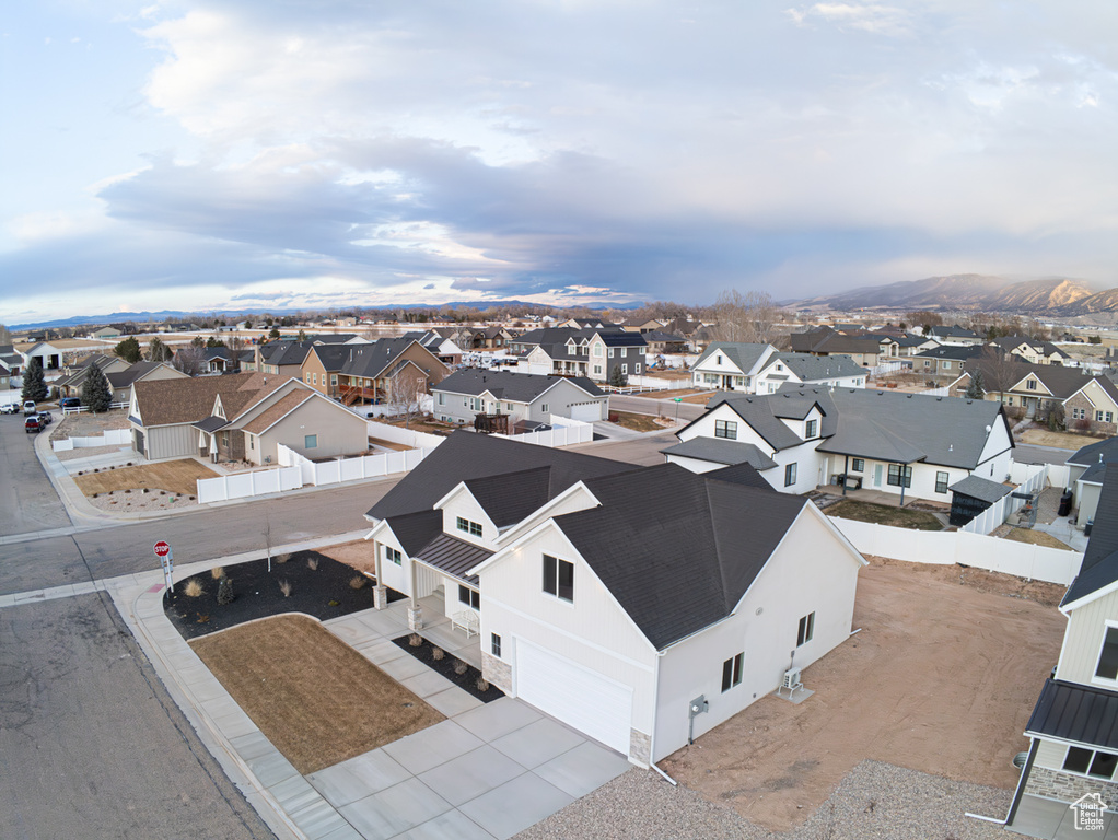 Aerial view of residential area