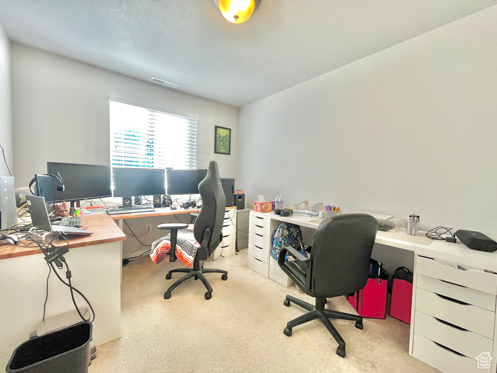 Office featuring carpet flooring