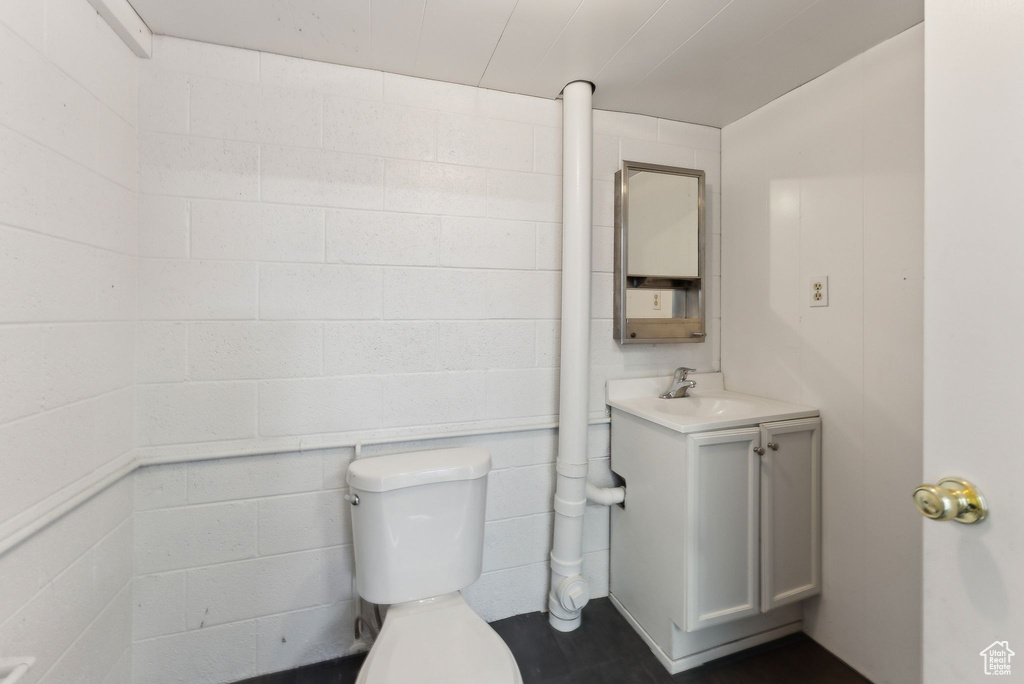 Bathroom featuring vanity and toilet