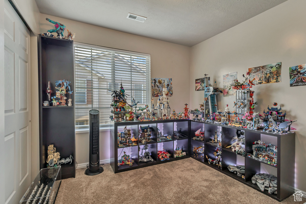 Miscellaneous room with carpet flooring and baseboards