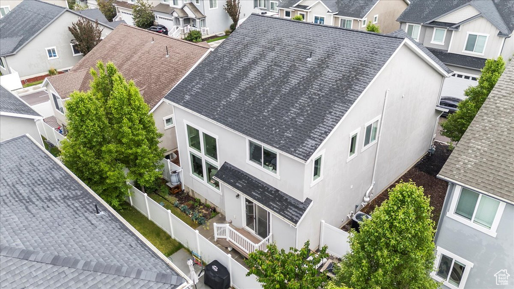 Aerial view of residential area
