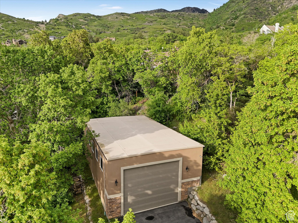 View of mountain background featuring a forest