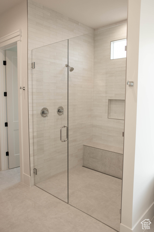 Bathroom with a shower stall