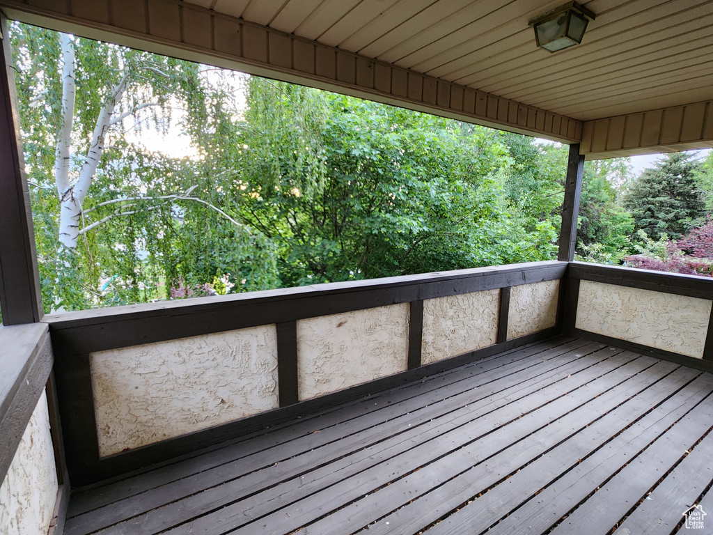 View of wooden deck