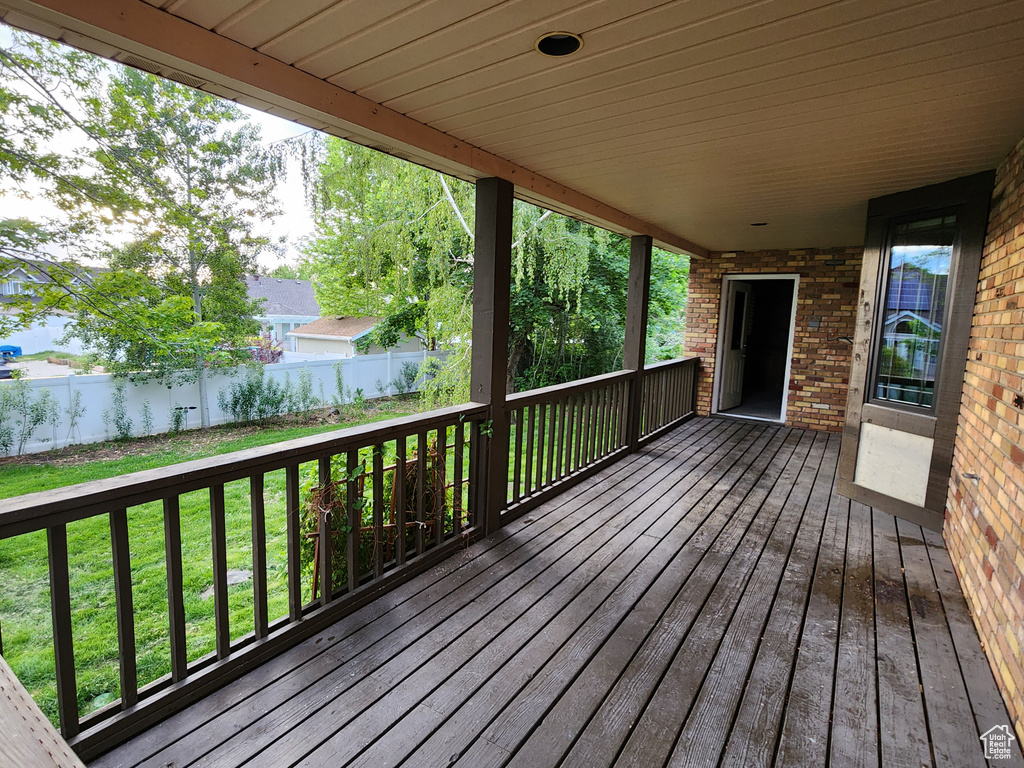 View of wooden deck
