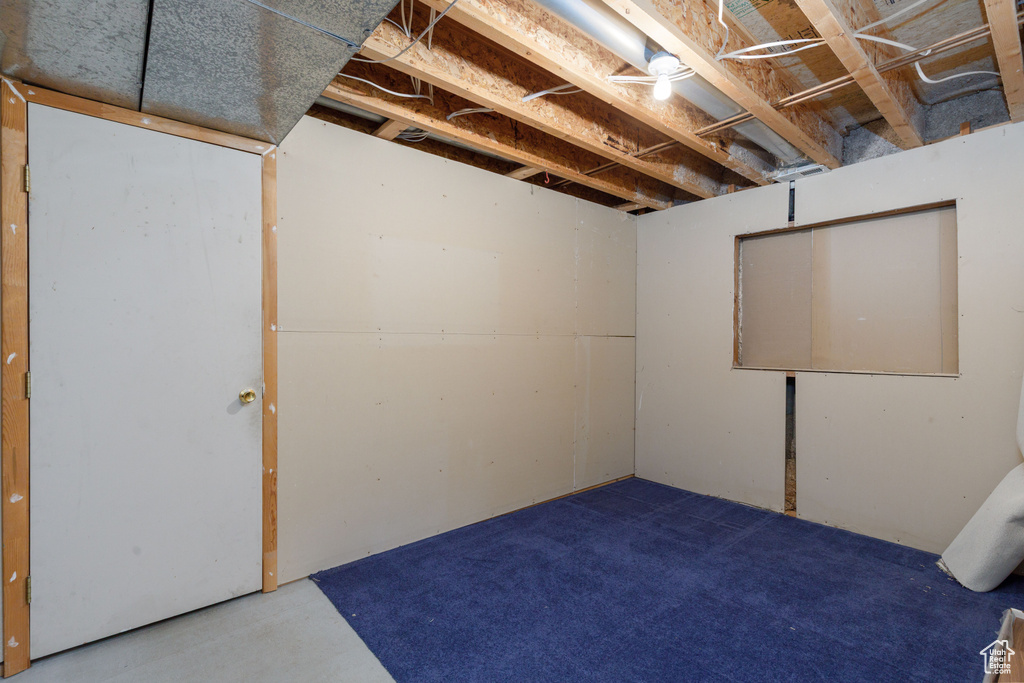 View of unfinished basement