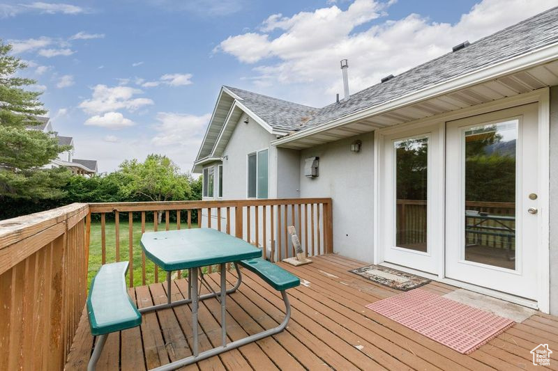 View of wooden deck