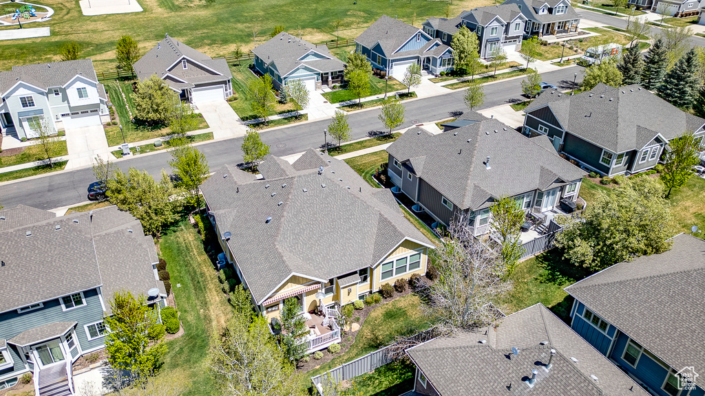 Aerial view of residential area