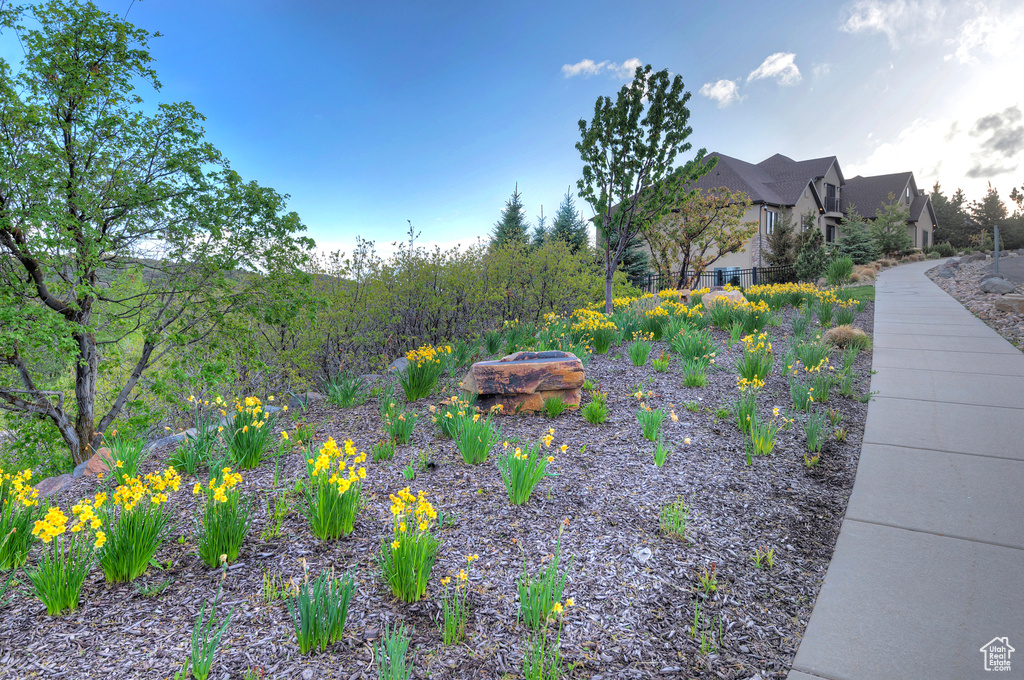 View of yard with fence