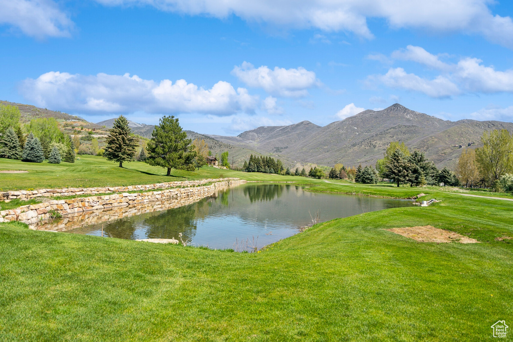 Water view featuring mountains