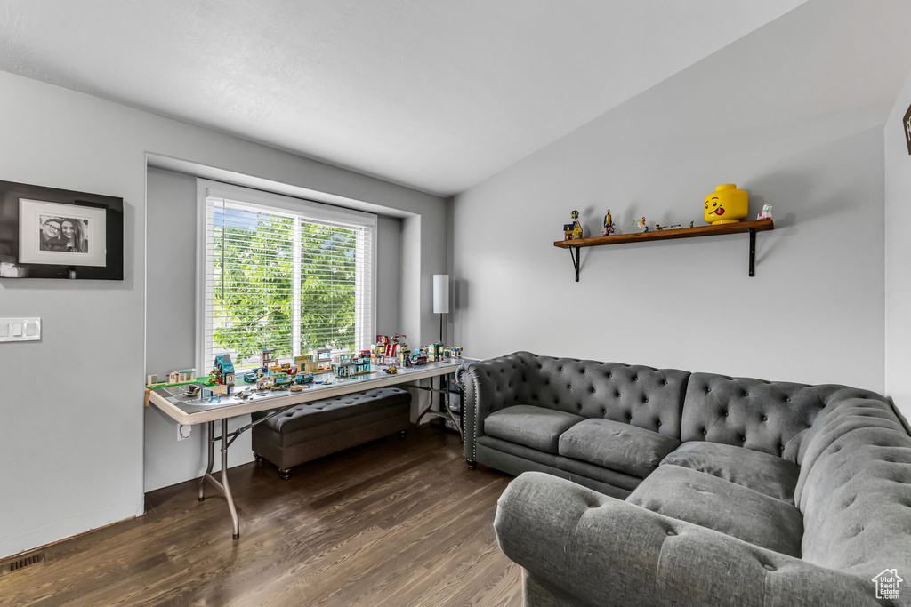 Living area featuring wood finished floors