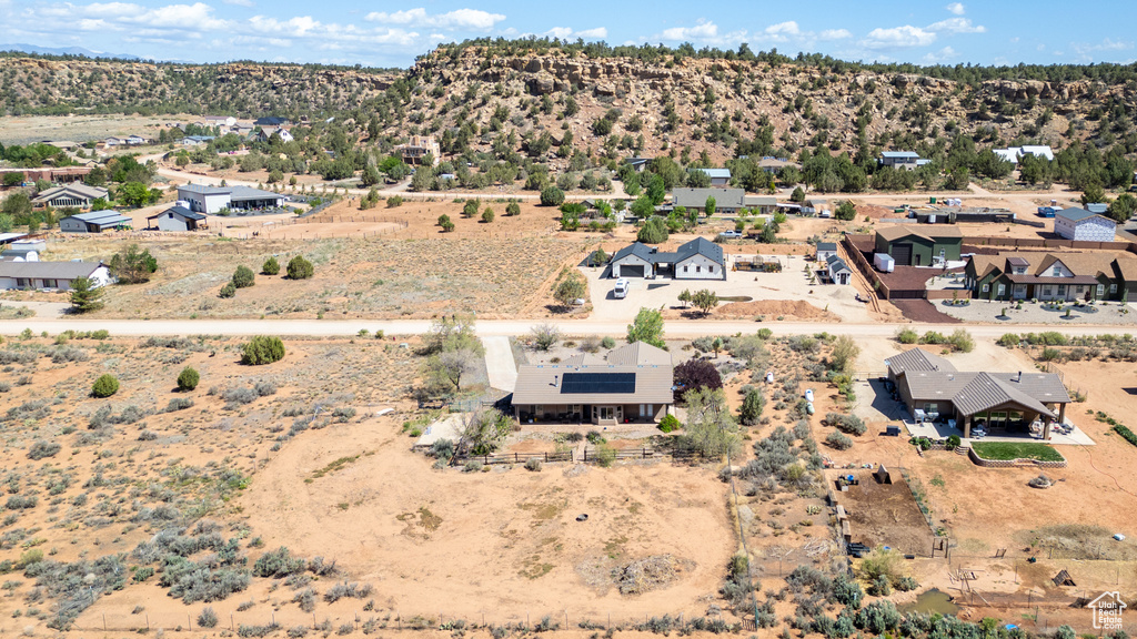 Overview of rural landscape featuring a desert landscape