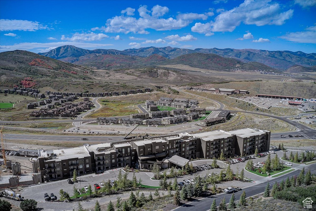Aerial view of a mountainous background