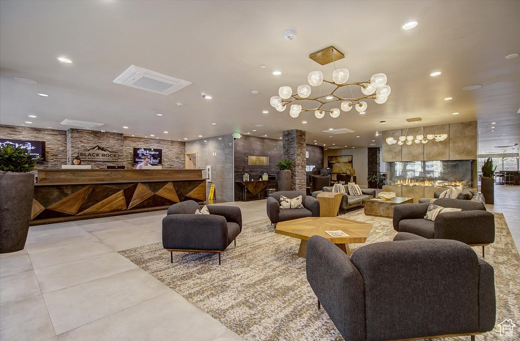 Lobby featuring recessed lighting