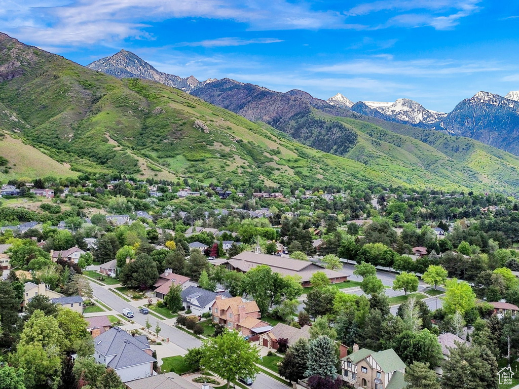 Mountain view featuring nearby suburban area