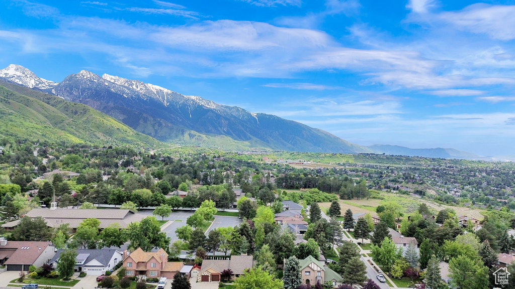 Mountain view with nearby suburban area